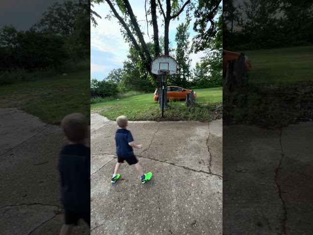 Crazy trick shot from Landon! #basketball #dudeperfect #trickshots