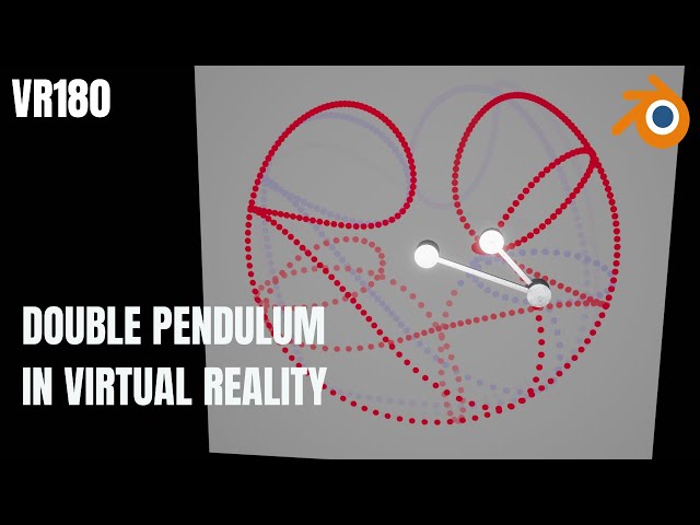 VR180 Compound double pendulum in virtual reality. Made in Blender, using internal physics.