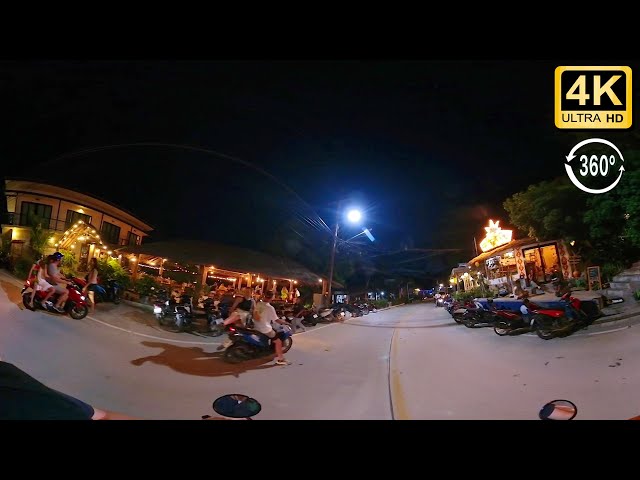 360° The nighttime route on Koh Tao, Thailand 2023 EP10 - Road trip Virtual tour Ambient Sound