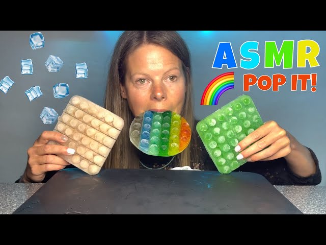 ASMR EATING EDIBLE POP IT | ICE EATING ASMR NO TALKING | RELAXING ICE EATING SOUNDS