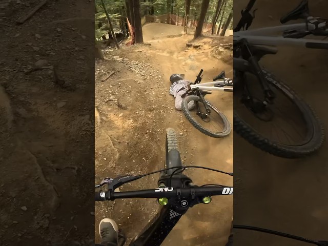 Scary Double Crash in the Whistler Bike Park. #mountainbiking #gopro #pov