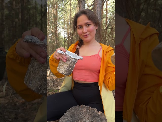 We didn't expect this from her.😂 #camping #survival #bushcraft #outdoors