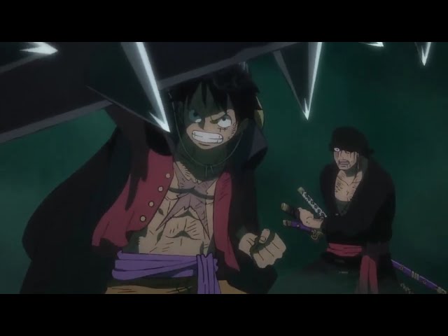 Luffy saves Zoro from Kaido Thunder Bagua [One Piece]