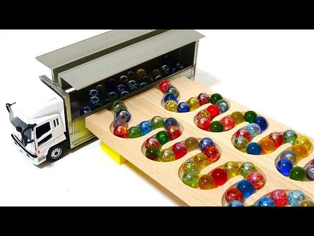 Marble Run Race ☆ HABA Slope, Retro Truck, Garbage Dump Truck