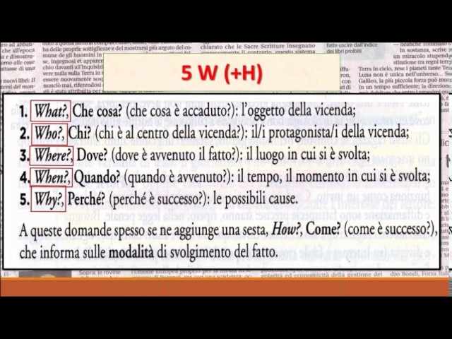 L'articolo di cronaca (prima parte)