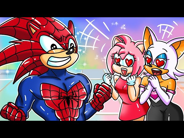 Sonic SPIDER VERSE Fall in Love Amy - Sonic Life Story - Sonic The Hedgehog 3 Animation