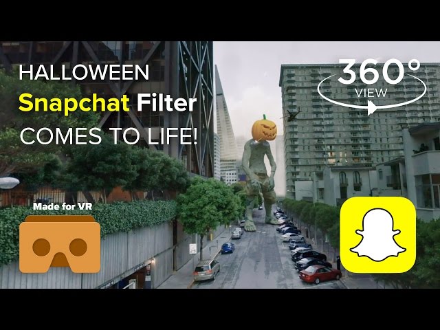 Pumpkin Zombie Snapchat Filter COMES TO LIFE! - Happy Halloween🎃2022 - VR 360 Degree Video 🔁