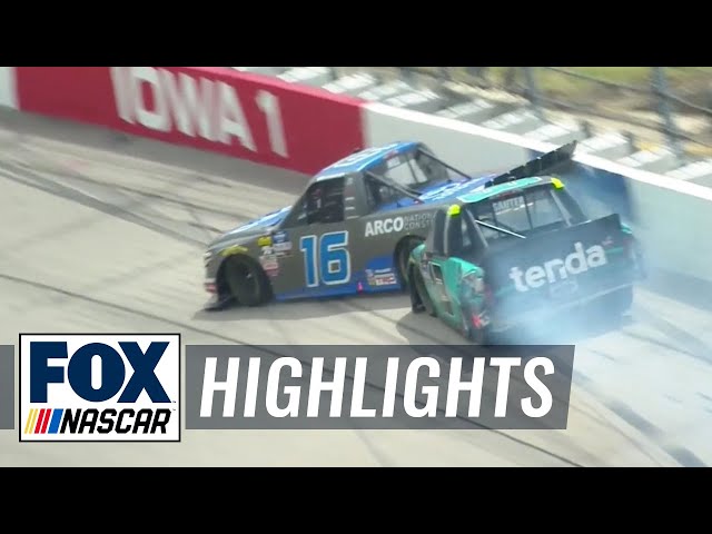 Austin Hill wrecks Johnny Sauter; Sauter retaliates under caution | NASCAR on FOX HIGHLIGHTS