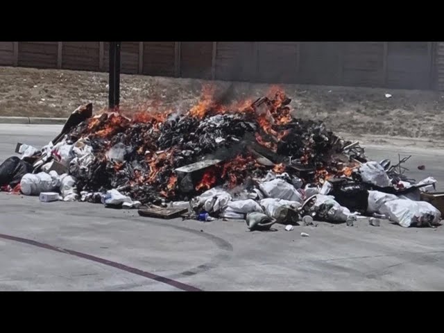 Trash truck fire snuffed out before a big loss