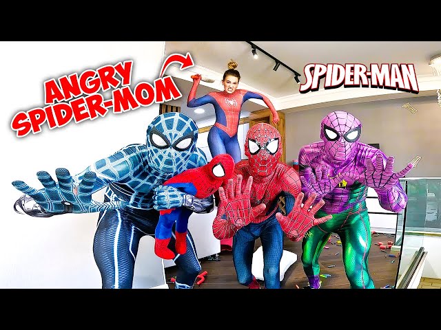 TOP 5 BEST SPIDER-MAN ESCAPING FROM ANGRY MOM! (Best OF Compilation 1 HOUR By Grisha Garaz )