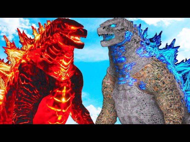 GODZILLA FIRE vs GODZILLA ICE - Monster Battle