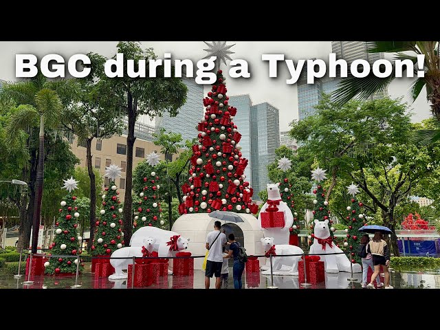 BGC Under Typhoon Pepito | Walking Through Modern Manila in the Rain! BGC, Philippines