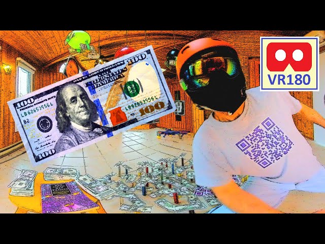 Leaf Blower Nerf Gun Money Toss | Virtual Reality / VR180 | YouTube VR app