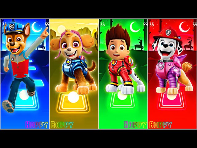 PAW Patrol - Chase 🆚 Skye 🆚 Ryder 🆚 Marshall 🎶 Tiles Hop EDM Rush