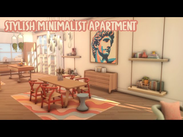 STYLISH MINIMALIST APARTMENT | SIMS 4 SPEEDBUILD | CC