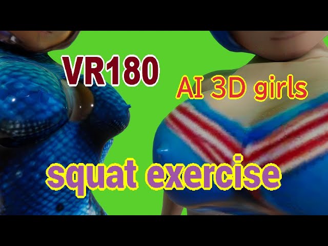 [VR180] AI 3D girls , squat exercise [DanceXR]