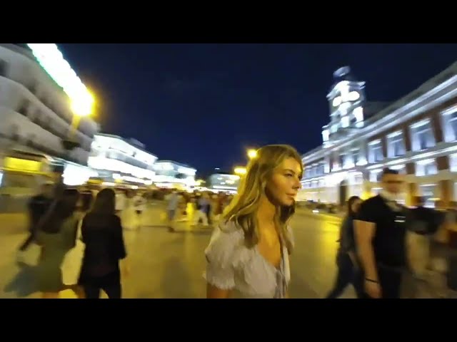 VR 3D Travel Experience: Puerta De Sol night walk in Madrid, Spain (MUST SEE) Apple Vision Pro