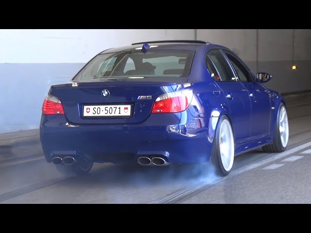 BMW M5 E60 with Eisenmann Race Exhaust! - LOUD V10 Sound & Burnouts!