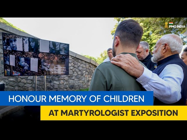 PM Modi & Ukraine President Zelensky honour memory of children at Martyrologist Exposition