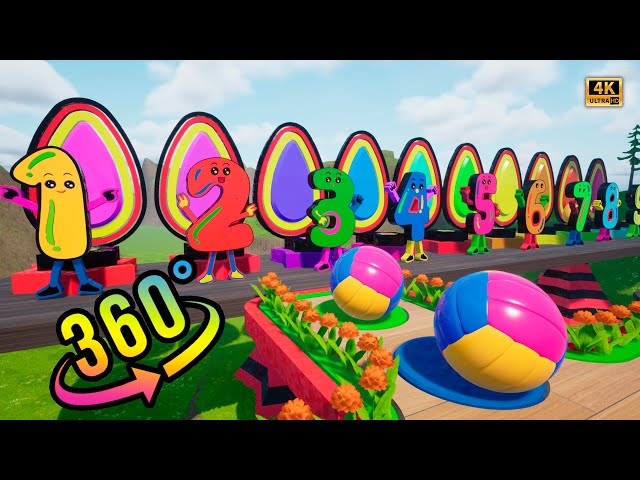 360 VR - Learning color numbers in virtual reality! Kids Songs & Nursery Rhymes  #farming #360video