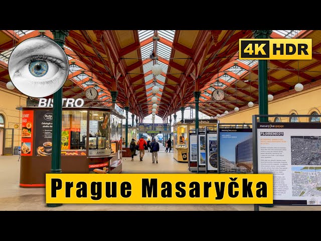 Prague streets Walking tour: Praha - Masaryčka 🇨🇿 Czech Republic 4k HDR ASMR