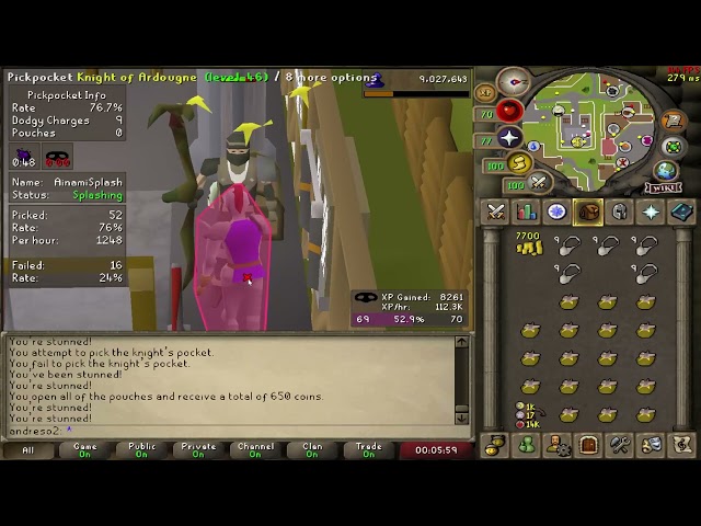 [OSRS]  LVL 69 120K Thieving XP P/H