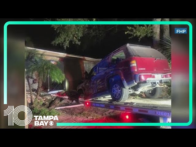 Man hospitalized with serious injuries after car crashes through his Pasco County house