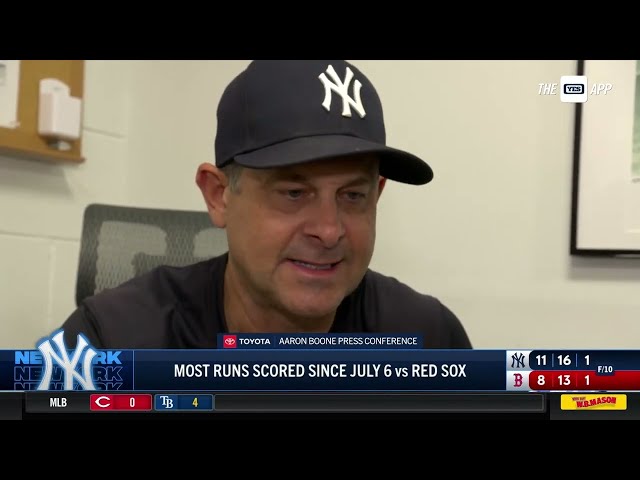 Aaron Boone discusses 11-8 win over Red Sox, Aaron Judge's play