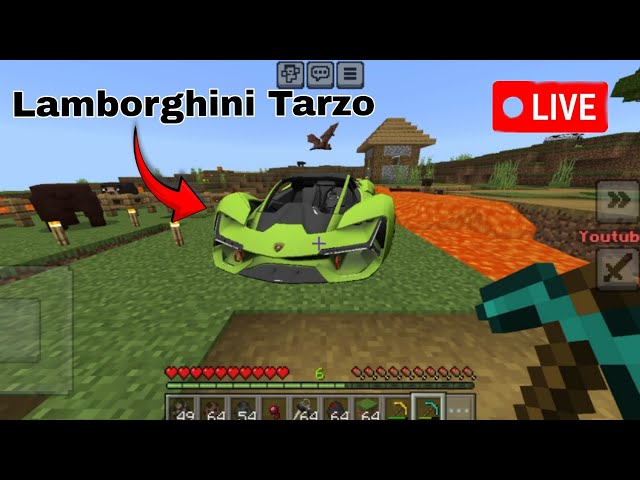 I Get Lamborghini Tarzo In Minecraft || Minecraft Live Gameplay || Minecraft op mods live