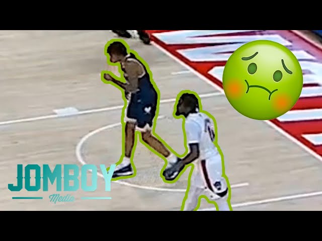 Basketball player pukes on opponent, a breakdown