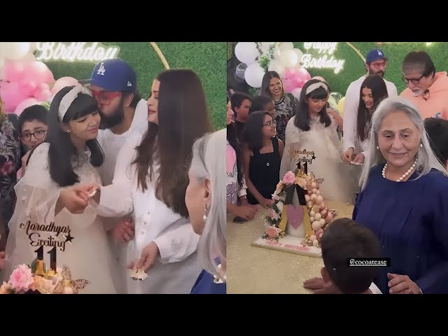 Aishwarya Rai and Abhisekh Bachchan reunited at Aaradhya Bahchchan's grand Birthday Bash with jaya