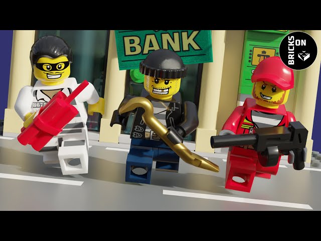 Lego Mega Compilation Bank Robbery Money Heist Police Academy Catch the Crooks Brickfilm Stop Motion