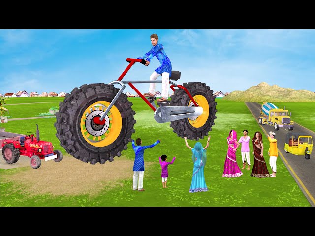 Giant Tractor Tyre Bicycle Bigfoot विशाल ट्रैक्टर साइकिल Comedy Video  Hindi