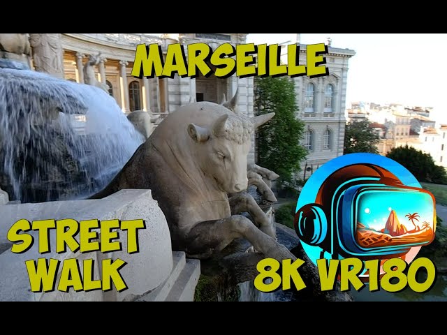 39 Marseille France the fountain fires up as I walk at the Palais Longchamp 8K 4K VR180 3D Travel