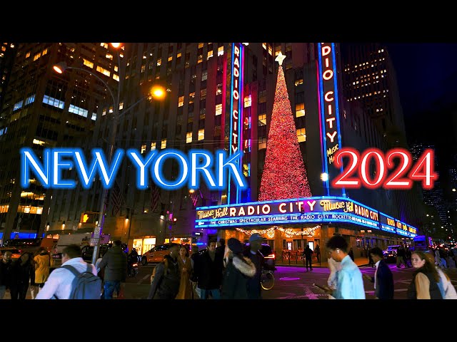 NEW YORK Thanksgiving Vibes 🎁  Christmas Walking Tour 4K, Night Walk in Manhattan