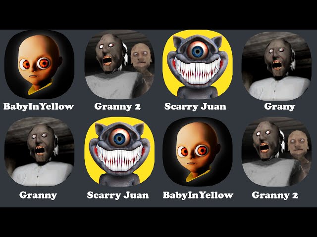 Scary Chill,Granny 2,Granny 1,Baby In Yellow,Death Park,Evil nun,Red Ball 4...