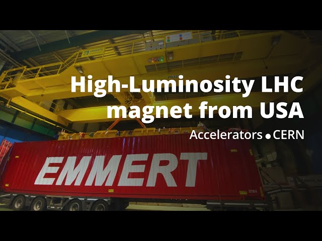 High-Luminosity LHC: Unboxing of the first magnet from the USA to CERN