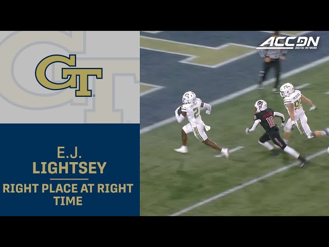 Georgia Tech's E.J. Lightsey In The Right Place At Right Time For Pick-6