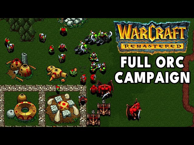 Warcraft 1 Remastered - Full Orc Campaign Gameplay & Story (Speedrun / Walkthrough)