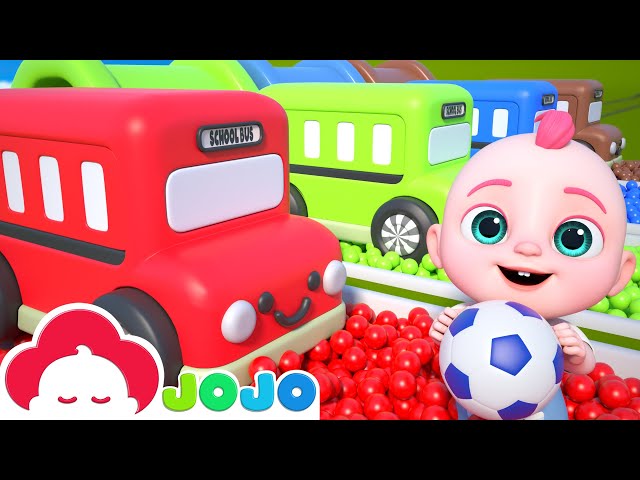 Color Train + Wheels On the Bus Song | Baby JoJo Nursery Rhymes & Kids Songs