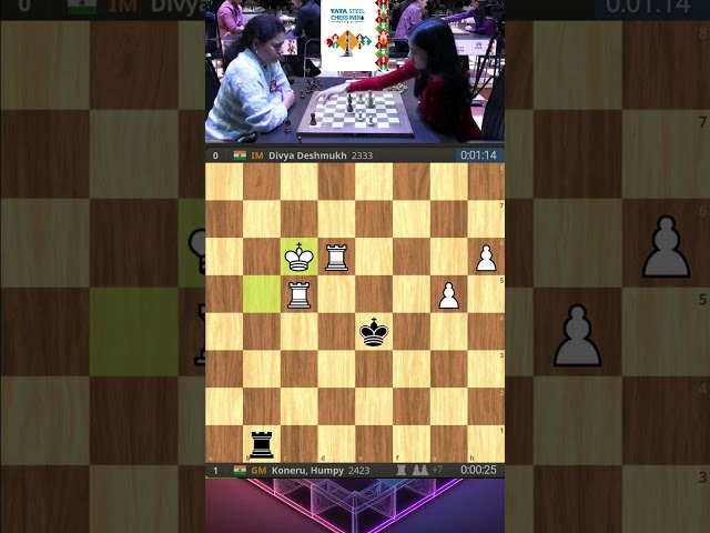 Raw Endgame Moments Between Humpy Koneru vs  Divya Deshmukh in Rd 4 of Tata Steel Chess India Blitz