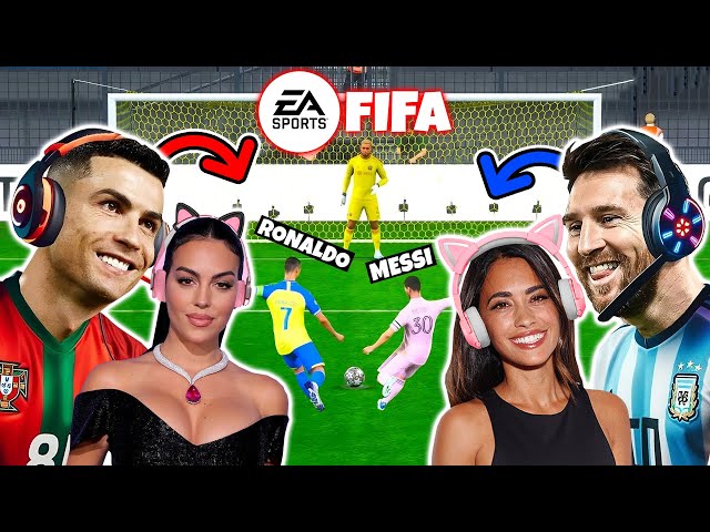 Ronaldo and Messi Playing FIFA - GEORGINA vs ANTONELA!