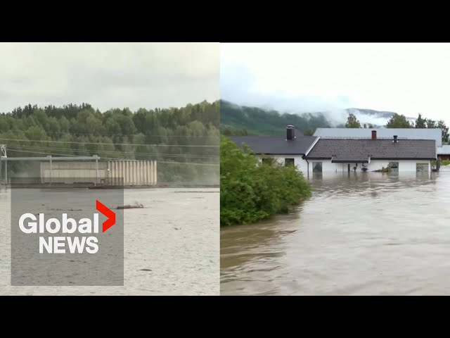 Thousands evacuated in Norway due to severe flooding as dam partially collapses