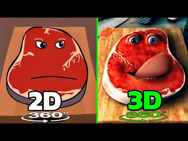 Charlie the Steak 2D VS 3D | WELL DONE - animations 360°