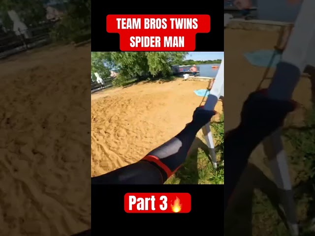 TEAM BROS TWINS SPIDER-MAN ESCAPING ANGRY SPIDER MOM #spiderman #twins #angrymom #shorts