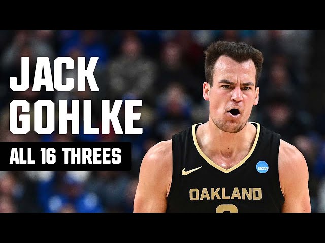 All 16 Jack Gohlke threes in the 2024 NCAA tournament