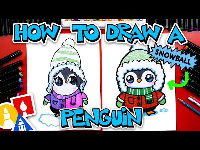 How To Draw A Winter Penguin (Snowball The Penguin)