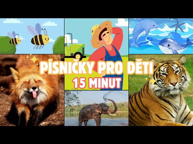 NEJLEPŠÍ ZVÍŘECÍ PÍSNIČKY PRO DĚTI - FARMA, ZOO, LES, DŽUNGLE, BARVY!