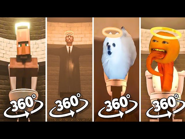 Skibidi Toilet Minecraft  vs Multiverse vs Skibidi Dog Toilet 10 vs Annoying Orange Toilet | 360º VR