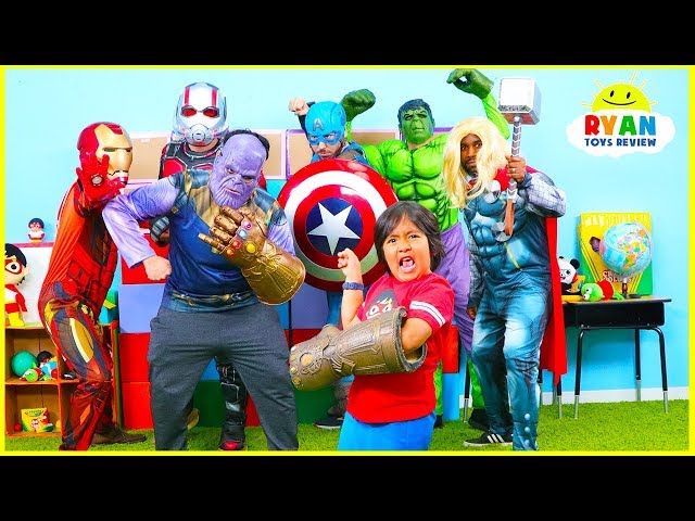 Ryan vs Thanos Marvel Endgame Superheroes Hide and Seek!!!